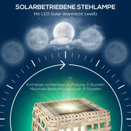 Solar Lantern with LED, Rattan Design, Auto On/Off