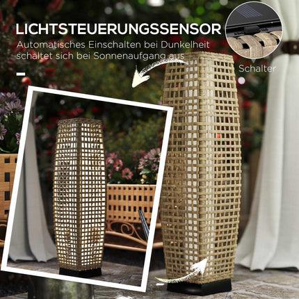 Solar Lantern with LED, Rattan Design, Auto On/Off