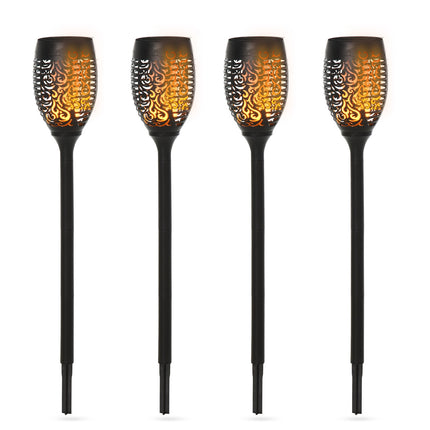 Set of 4 solar garden lights - 6-8H light, IP44, black