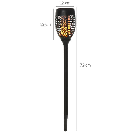 Set of 4 solar garden lights - 6-8H light, IP44, black