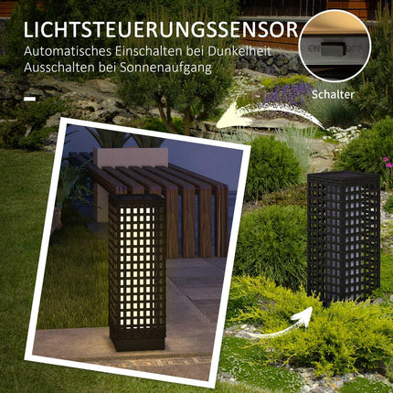 Waterproof Solar LED Garden Light, Rattan Design, Auto Sensor