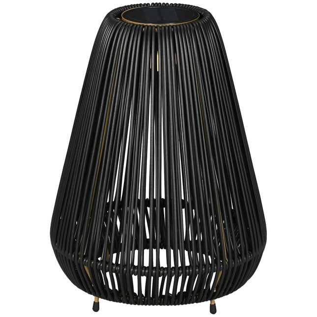 Solar Path Light, waterproof rattan LED with sensor, black