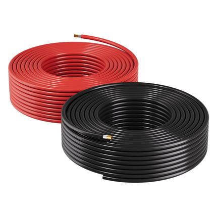 Solar Panel Extension Cable, 10 AWG, 15.24 m Red Black