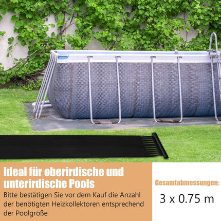 Solar Pool Heater, UV-Resistant PE, 300x75 cm, 2 Panels