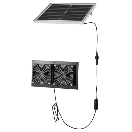 Solar Powered Exhaust Fan, 15W Panel, Dual Fans 240 CFM