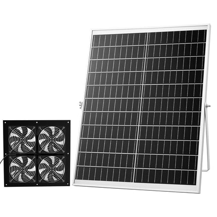Solar Powered Exhaust Fan Kit, 25W Panel, 4 Fans