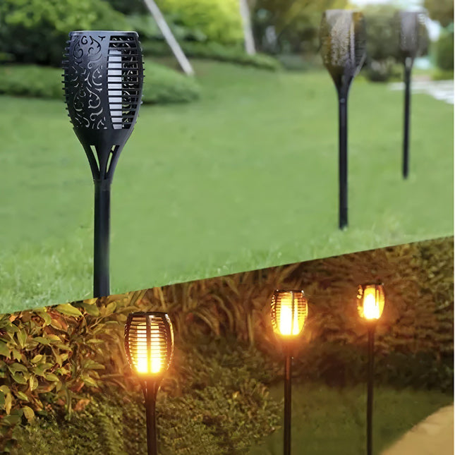 Solar garden lamp - torch, set of 4, 23560