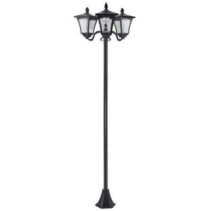 Solar Garden Path Light, 3 Flames, Stainless Steel, LED