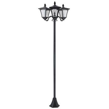 Solar Garden Path Light, 3 Flames, Stainless Steel, LED