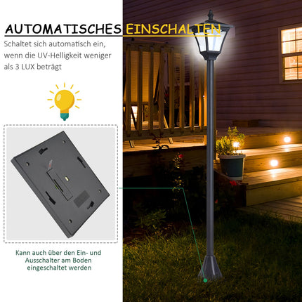 Solar Path Light with 10-lumen LED, black, 120cm