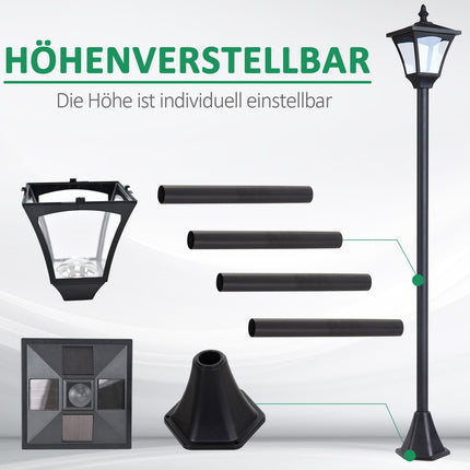 Solar Path Light with 10-lumen LED, black, 120cm