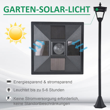 Solar Path Light with 10-lumen LED, black, 120cm