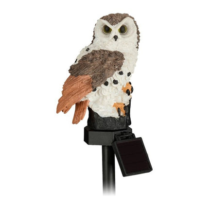 Solar owl with woodpecker