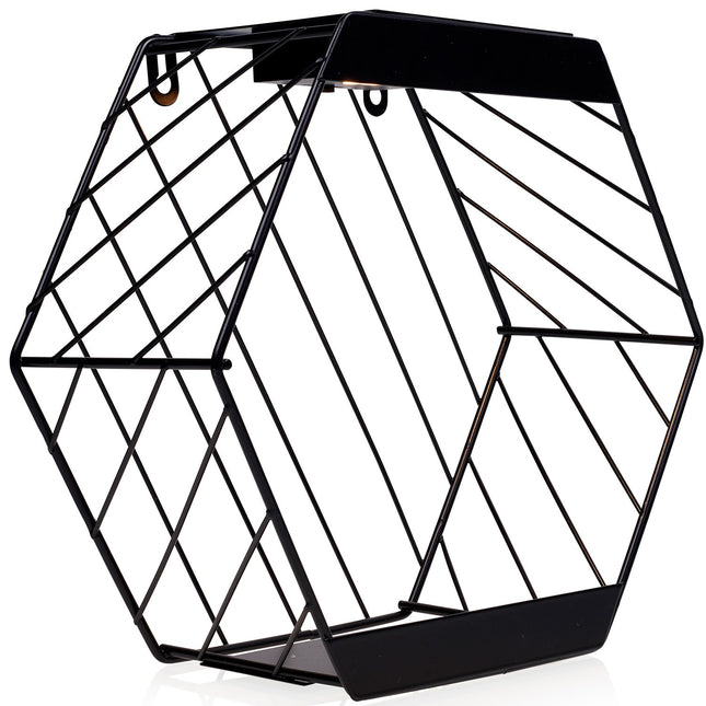 Solar-powered LED wall lamp with shelf for potted plants