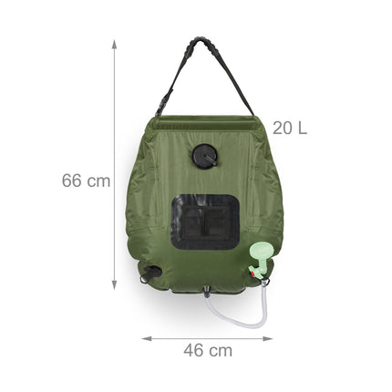 Solar powered camping shower 20 litres