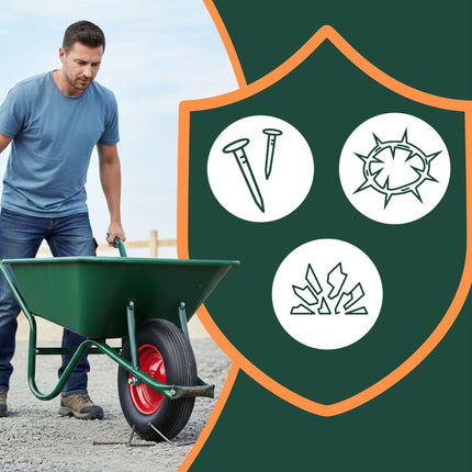 Solid Rubber Wheelbarrow Wheel, Puncture-Proof, 4.00-8