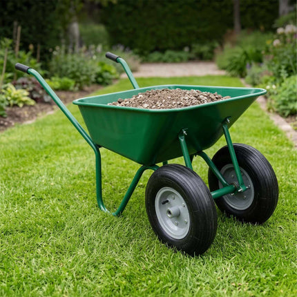 Solid Rubber Wheelbarrow Wheels, 4.00-6, Black-Grey