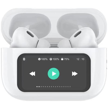 SoundLED True Wireless Bluetooth headset with LED display ANC & ENC White