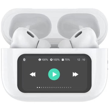 SoundLED True Wireless Bluetooth headset with LED display ANC & ENC White