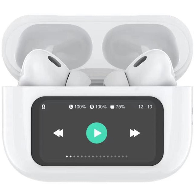 SoundLED True Wireless Bluetooth headset with LED display ANC & ENC White