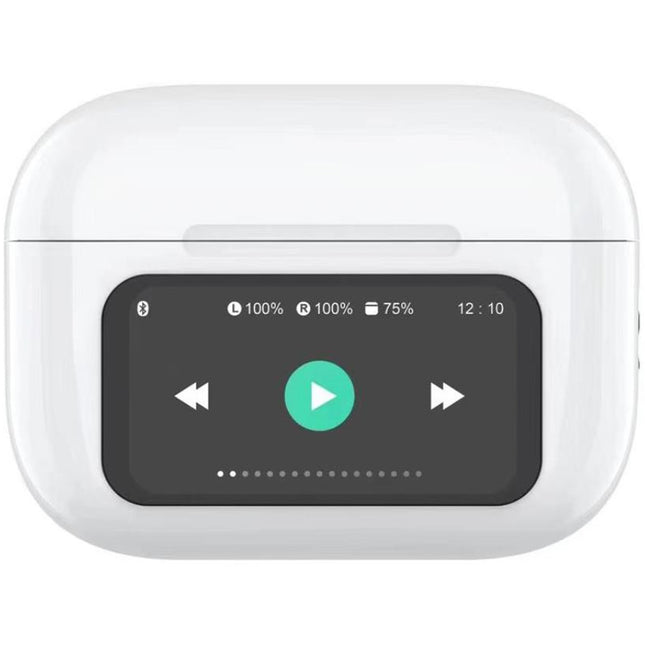 SoundLED True Wireless Bluetooth headset with LED display ANC & ENC White