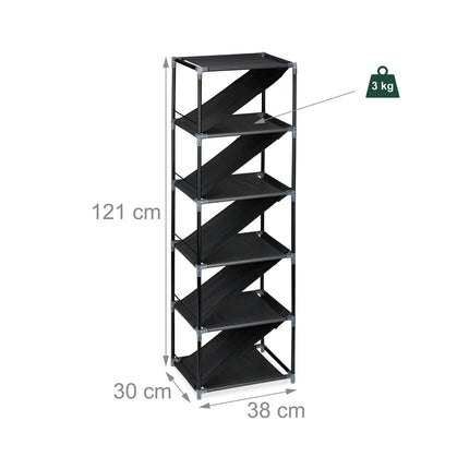 Space-Saving Shoe Rack for 11 Pairs, Slanted Shelves