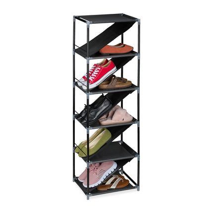 Space-Saving Shoe Rack for 11 Pairs, Slanted Shelves