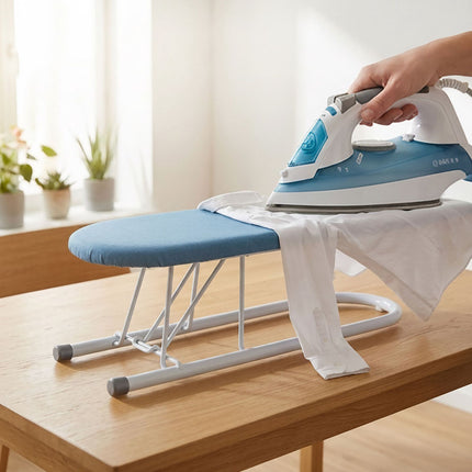 Space-Saving Sleeve Ironing Board, Blue/White