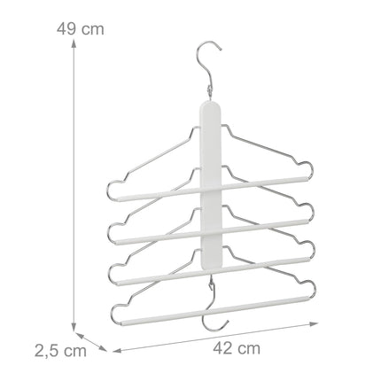 Space-saving hanger multiple white