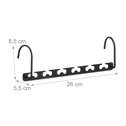 Space-saving hangers, 6 pcs, black