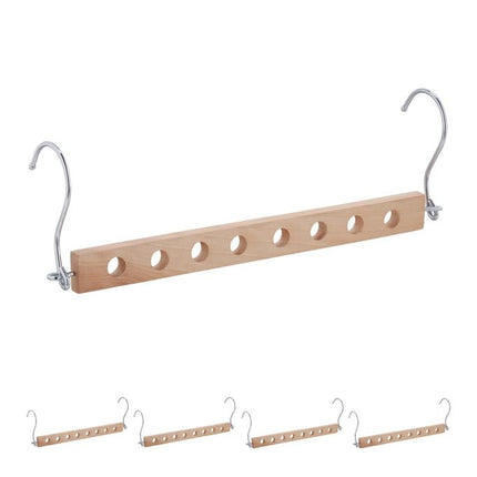 Space-saving wooden hanger set of 5