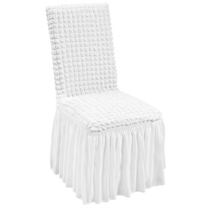Spandex Folding Chair Covers, Skirted, White 4-Pack