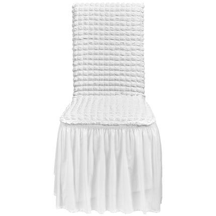 Spandex Folding Chair Covers, Skirted, White 4-Pack