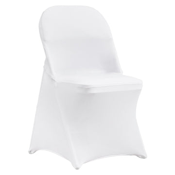 Spandex Folding Chair Covers, Washable, 100-Pack White
