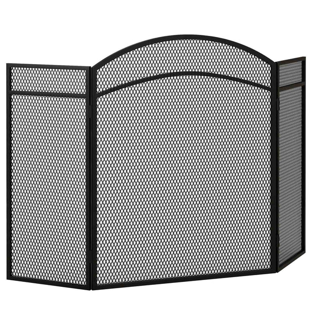 Fireplace Spark Guard, Foldable Metal Screen, 96 x 60 cm