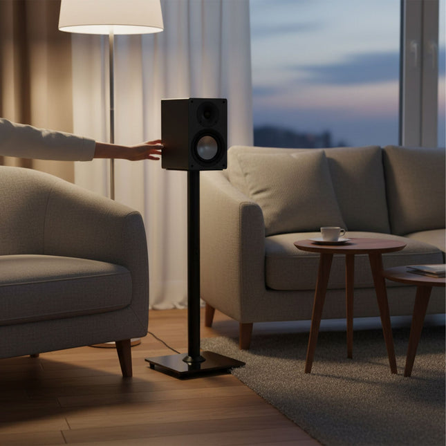 Speaker Stands, Steel and Glass, Vibration-Damping
