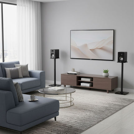 Speaker Stands, Steel and Glass, Vibration-Damping