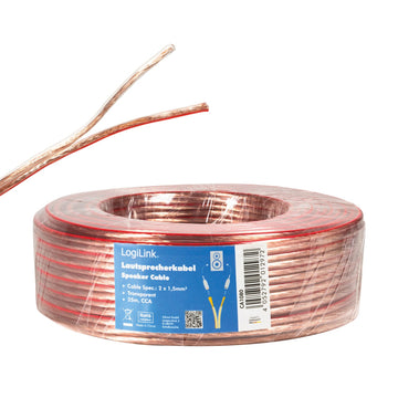 Speaker cable 2x1.5 25m Transparent
