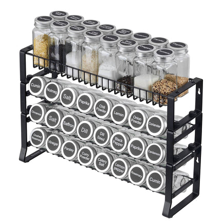 Spice Rack Organizer, 4-Tier Detachable Stackable, Wall Mount