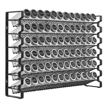 Spice Rack Organizer, 6-Tier With 72 Glass Jars Set