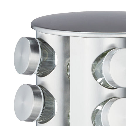 Spice carousel in stainless steel with 16 glasses