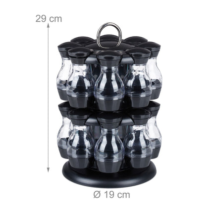 Spice carousel with 16 glasses