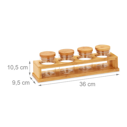 Spice container with bamboo holder