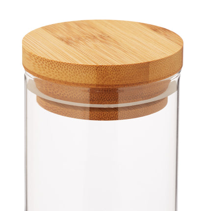 Spice container with bamboo holder
