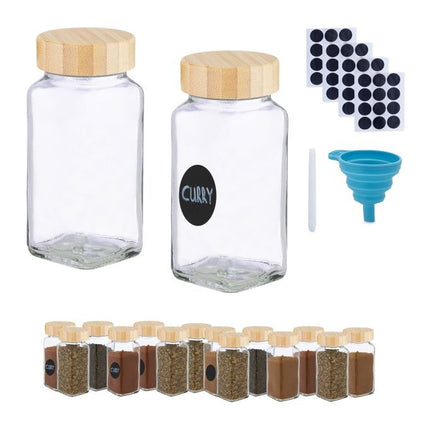 Spice jar set with bamboo lid