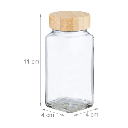 Spice jar set with bamboo lid