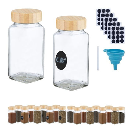 Spice jar set with bamboo lid