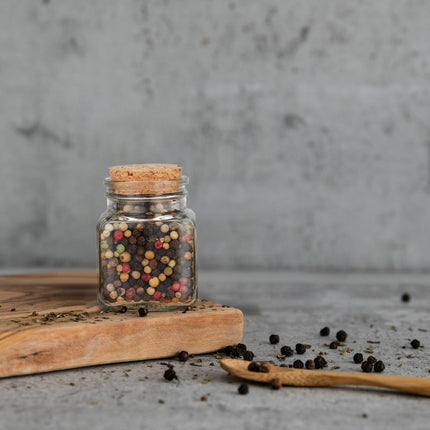 Spice jars in sets of 14 with cork lids