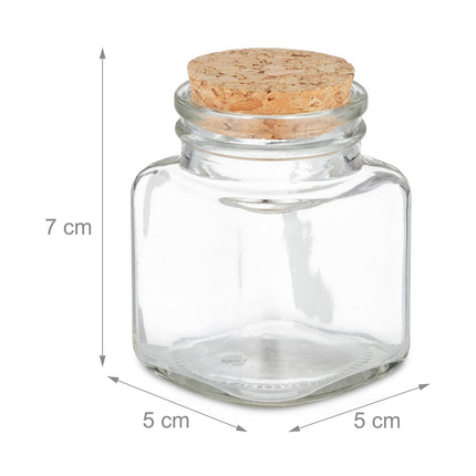 Spice jars in sets of 16 with cork lids