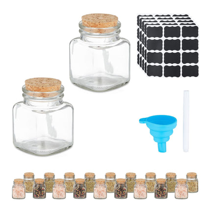 Spice jars in sets of 20 with cork lids